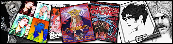 Posters - Jefferson Airplane, Siouxie & the Banshees, Jay Ferguson, Starz, Bowie, Iron Maiden, Soft Cell